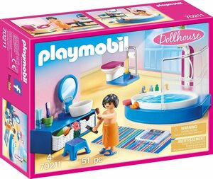 Playmobil® Konstruktions-Spielset »Badezimmer (70211), Dollhouse«, (51 St), Made in Germany