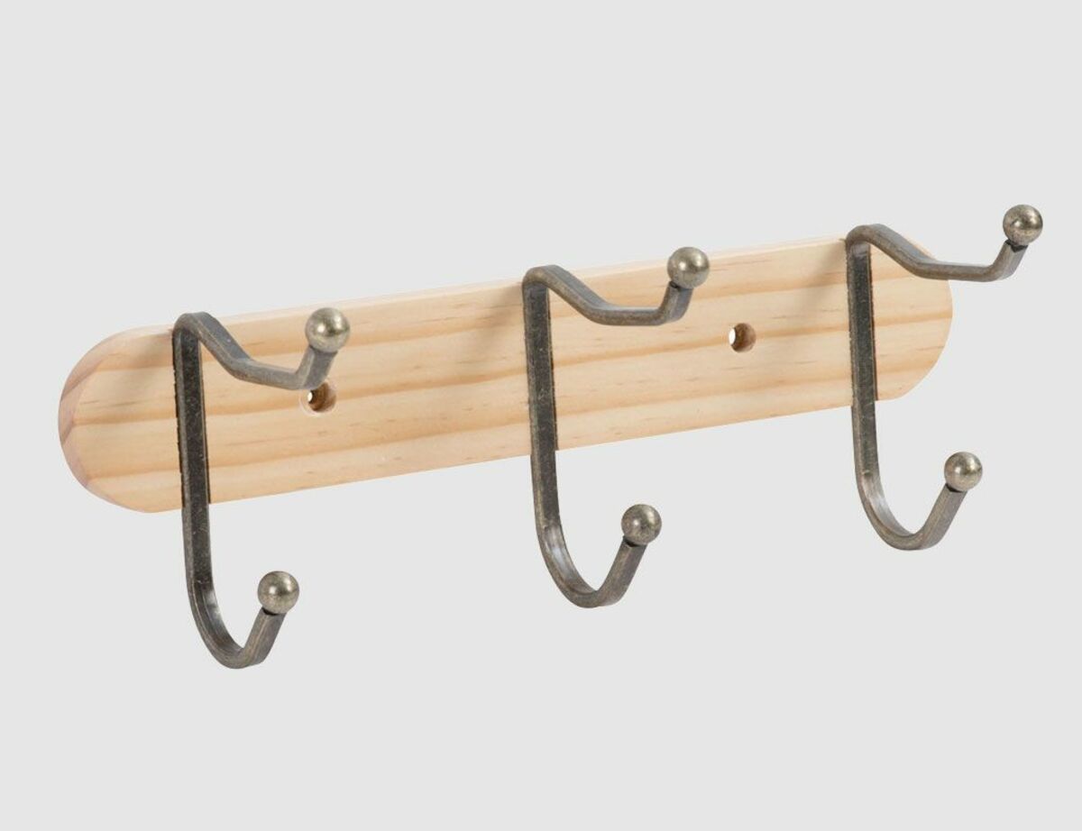 Bild 1 von Hakenleiste Holz, Metall 3er