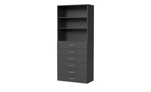 Regal  Multischrank-System ¦ grau ¦ Maße (cm): B: 80 H: 185 T: 40 Regale > Wandregale - Sconto