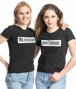Couples Shop T-Shirt »Blondie & Brownie Damen Beste Freunde T-Shirt« mit lustigem Spruch Print