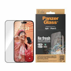 PanzerGlass™ Re:fresh Displayschutz iPhone 15 | Ultra-Wide Fit m. EasyAligner