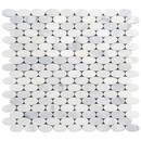 Bild 1 von Mosaik Marmor Oval Weiß poliert 28,5 cm x 30 cm