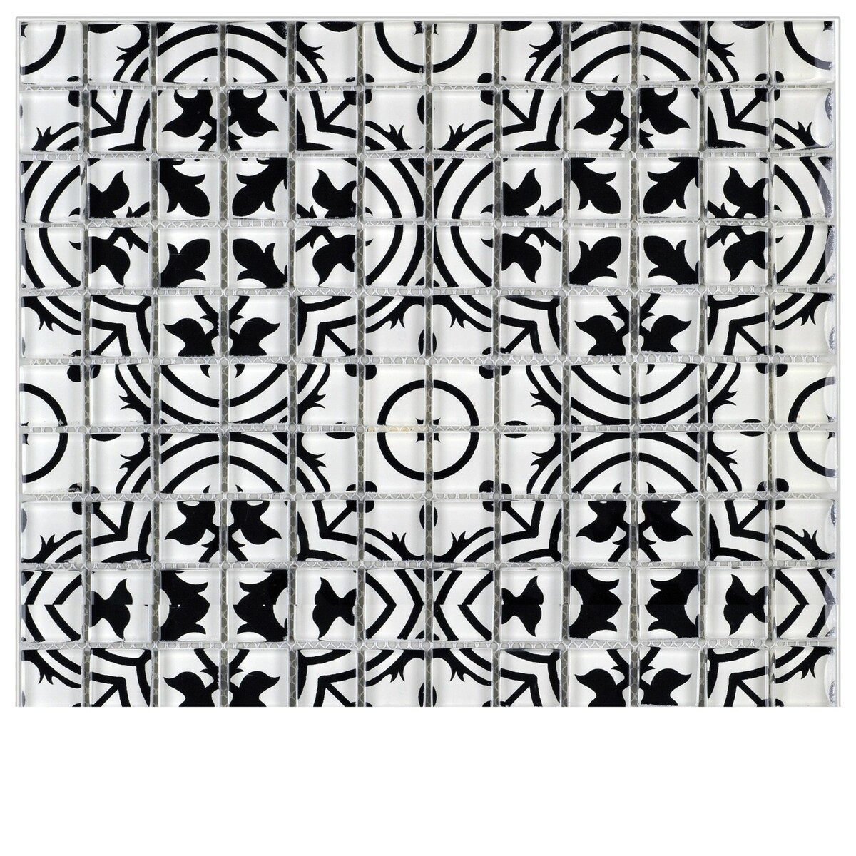 Bild 1 von Mosaik Glas Retro Schwarz Weiß 30 cm x 30 cm