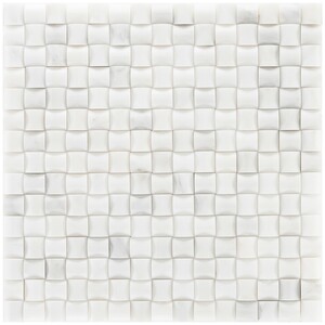 Mosaik Marmor Basket 3D Weiß poliert 30 cm x 30 cm