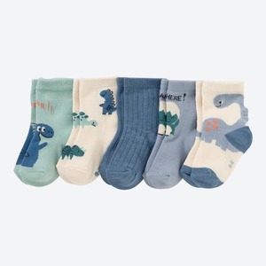 Baby-Jungen-Socken mit Dino-Design, 5er-Pack