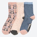 Bild 1 von Damen-Socken mit Hasen-Muster, 3er-Pack