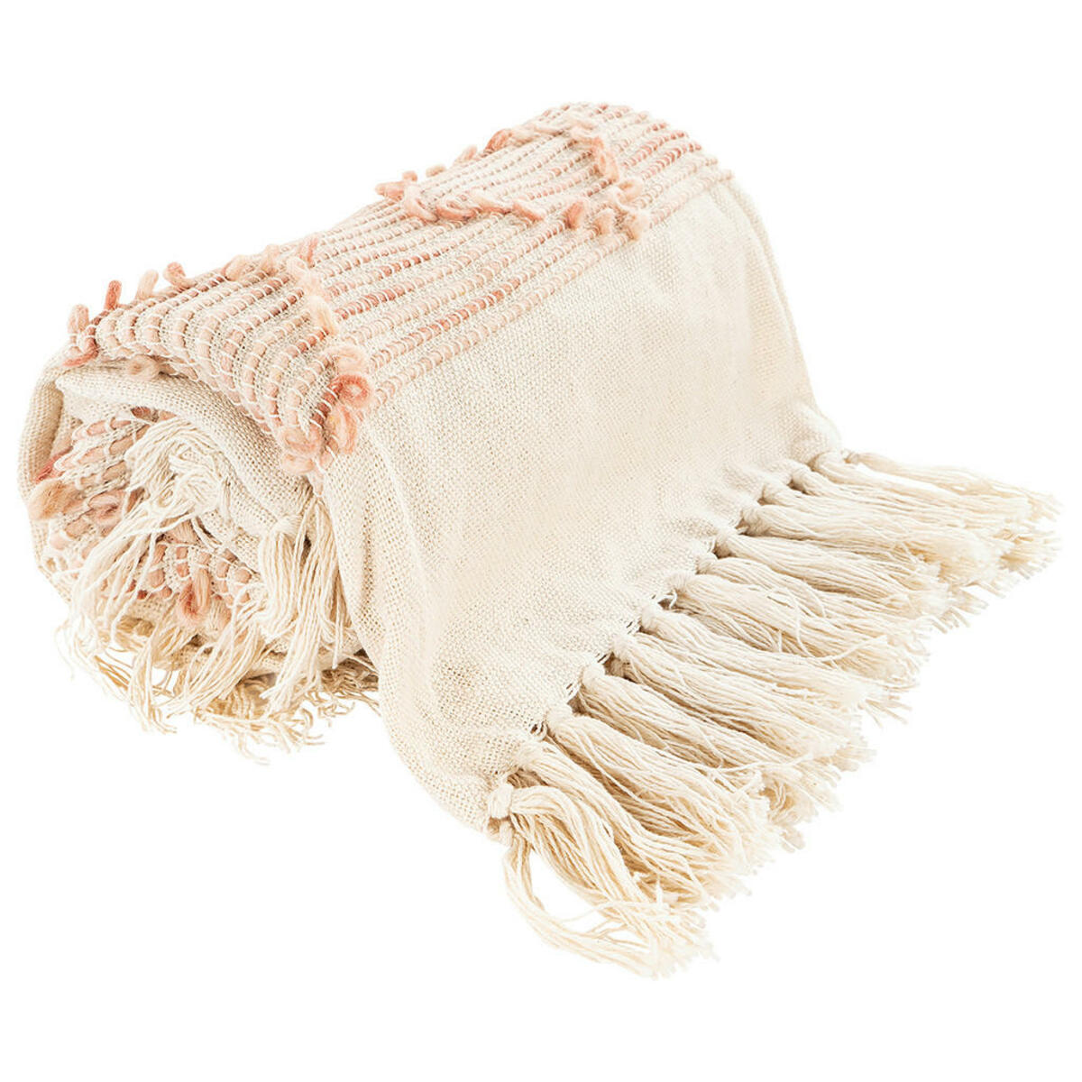 Bild 1 von Decke, Natur, Textil, 130 cm, Fransen, Wohntextilien, Decken