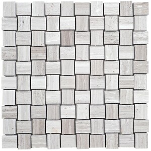 Mosaik Marmor Basketwave Grau poliert 29 cm x 29 cm