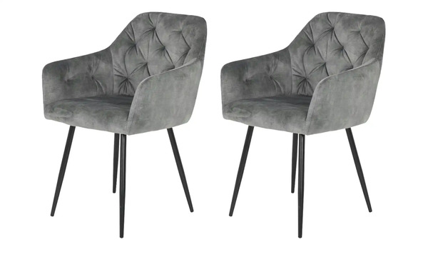 Bild 2 von Polsterstuhl 2er-Set Grau