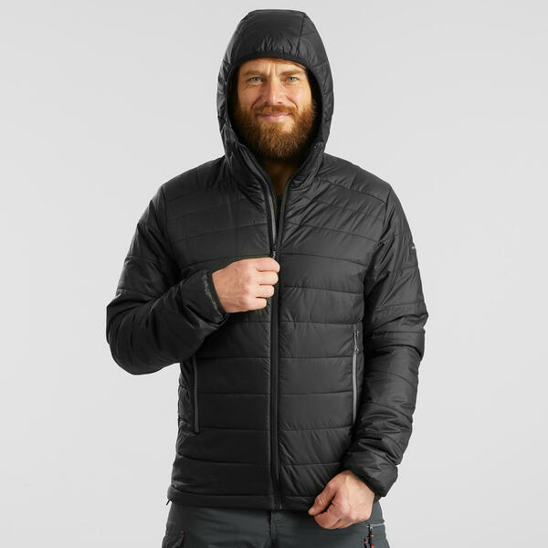 Bild 1 von Wattierte Jacke Herren bis -5 °C Kapuze Trekking - MT100 Schwarz