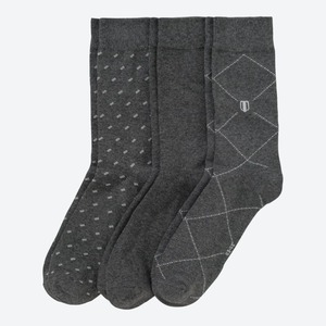 Herren-Socken mit Muster, 3er-Pack