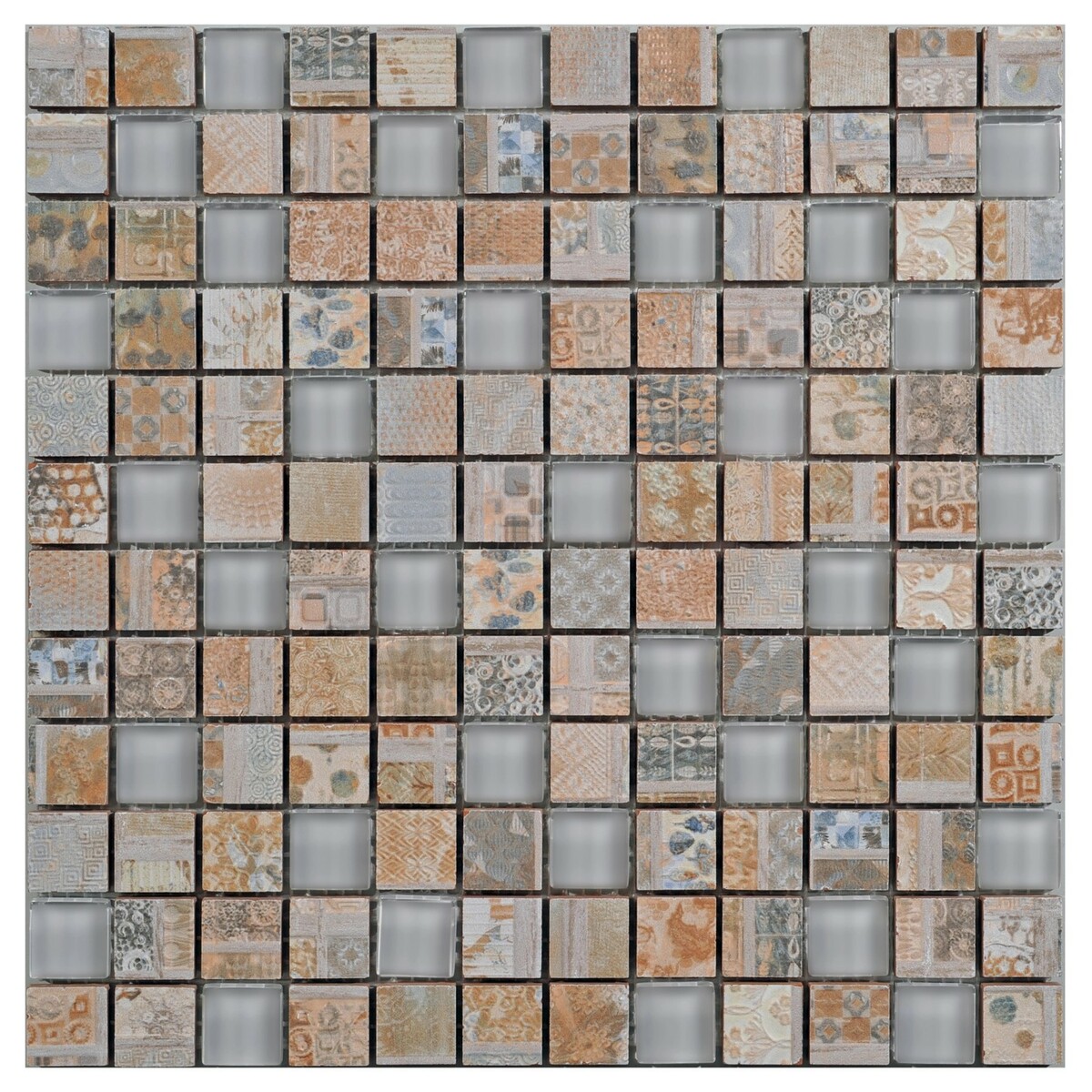 Bild 1 von Mosaik Glas & Keramik Retro Beige Grau 30 cm x 30 cm