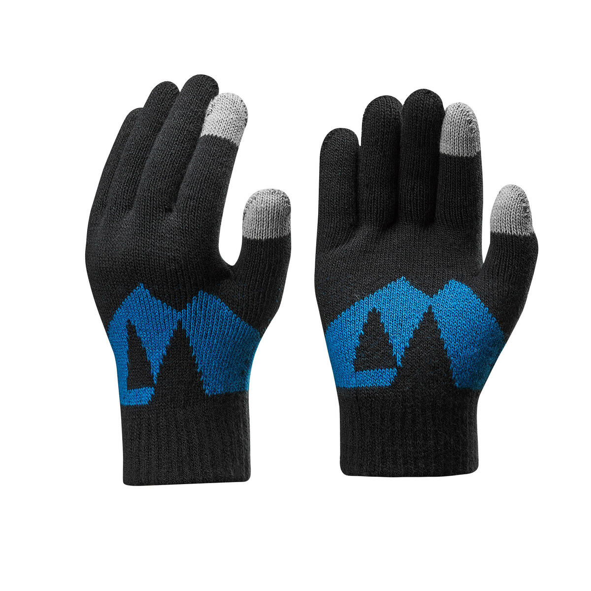 Bild 1 von Handschuhe Winterwandern SH100 Taktil Strickmaschen Kinder 4–14 Jahre Blau|grau