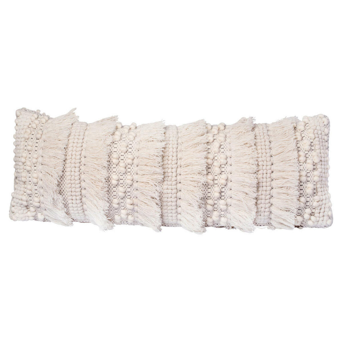 Bild 1 von Zierkissen, Natur, Textil, Füllung: Polyester, rechteckig, 35x95x18 cm, ISO 9001, Care & Fair, Global Recycled Standard (Grs), GoodWeave, hochwertige Qualität, mit Fransen, Wohntextilien, Kissen