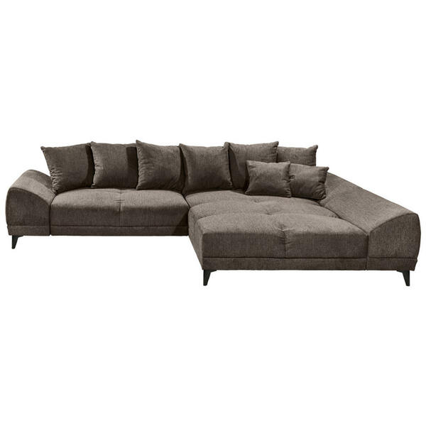 Bild 1 von Carryhome Ecksofa, Dunkelbraun, Textil, 4-Sitzer, Füllung: Schaumstoff, L-Form, seitenverkehrt montierbar, 310x185 cm, Liegefunktion, Schlafen auf Sitzhöhe, Rücken echt, Wohnzimmer, Sofas & Couche
