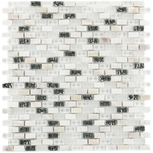 Mosaik Glas & Stein 5th Avenue White Mix Seashell 28,5 cm x 28,5 cm