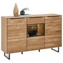 Bild 1 von SetOne by Musterring Sideboard, Schwarz, Eiche, Metall, Eiche, furniert, massiv, 6 Fächer, 150x80x40 cm, Beleuchtung, Schlafzimmer, Schlafzimmer Kommoden