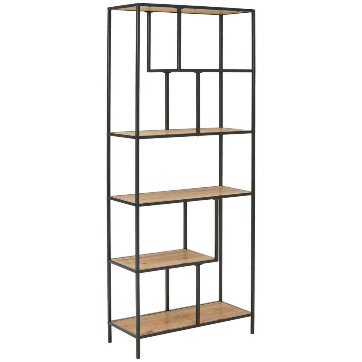 Bild 1 von Xora Regal, Schwarz, Eiche, Holzwerkstoff, 5 Fächer, 77x185x33 cm, stehend, in verschiedenen Größen erhältlich, Arbeitszimmer, Büroregale, Bücherregale