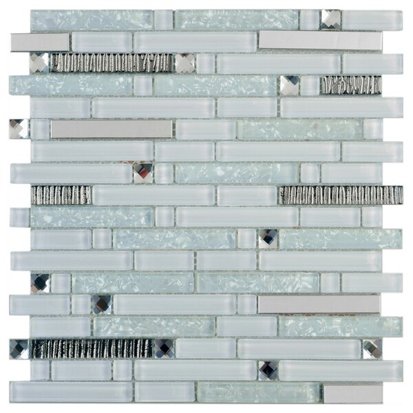 Bild 1 von Mosaik Glas & Stein Crystal Silver Brick 30 cm x 30 cm