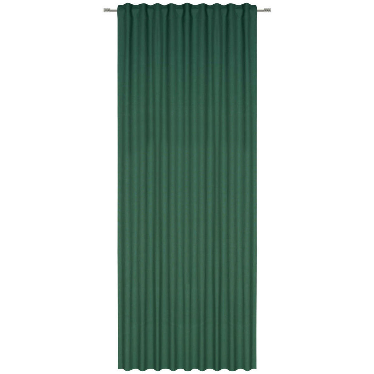 Bild 1 von Bio:Vio Fertigvorhang Merle, Dunkelgrün, Textil, Uni, 140x255 cm, Gots, für Stange und Schiene geeignet, mit Kombiband, Wohntextilien, Gardinen & Vorhänge, Fertiggardinen