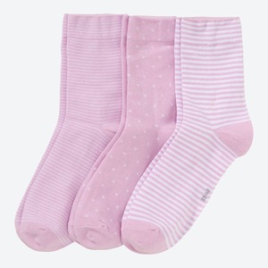 Damen-Socken mit Ringelmuster, 3er-Pack