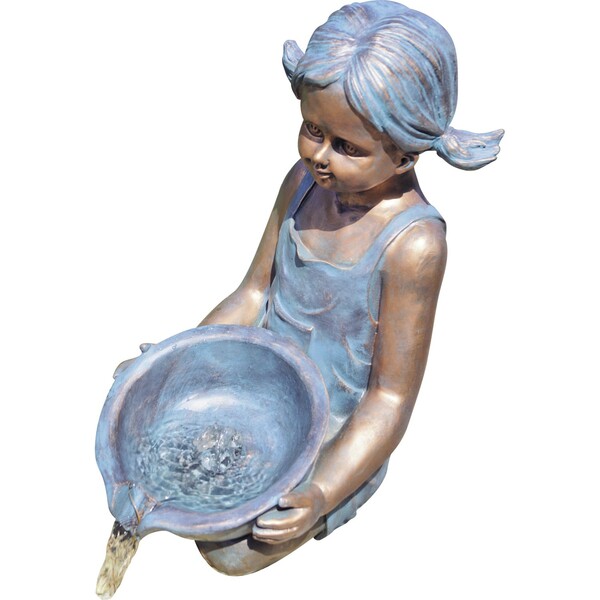 Bild 1 von Granimex Wasserspeier Estelle Inkl. Pumpe Polystone Bronze Design 48x30x38 cm