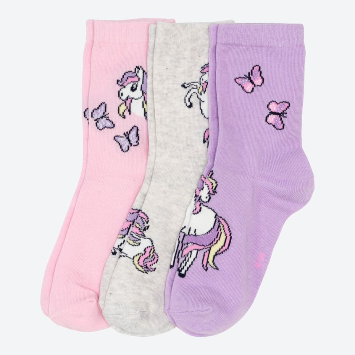 Bild 1 von Mädchen-Socken mit Glitzer-Effekten, 3er-Pack