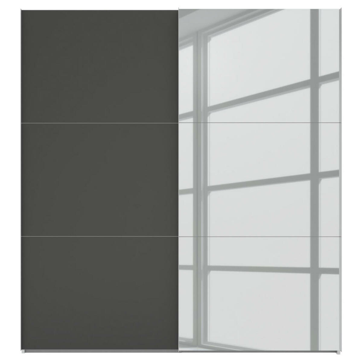 Bild 1 von Mid.you Schwebetürenschrank, Dunkelgrau, Metall, 2 Fächer, 200x216x68 cm, Blauer Engel, Made in Germany, in verschiedenen Größen erhältlich, Schlafzimmer, Kleiderschränke, Schwebetürenschränk