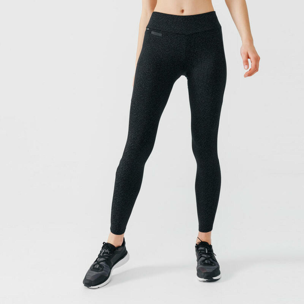 Bild 1 von Lauftights lang Damen - Warm+ schwarz mit reflektierendem Muster
