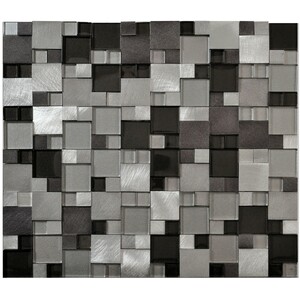 Mosaik Glas & Aluminium Grey Brushed 27 cm x 30 cm