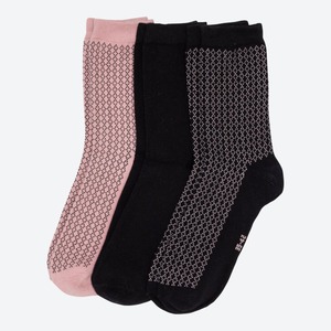 Damen-Socken mit Trend-Muster, 3er-Pack
