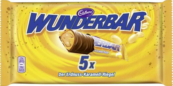 Bild 1 von Cadbury Wunderbar Erdnuss-Karamell Riegel