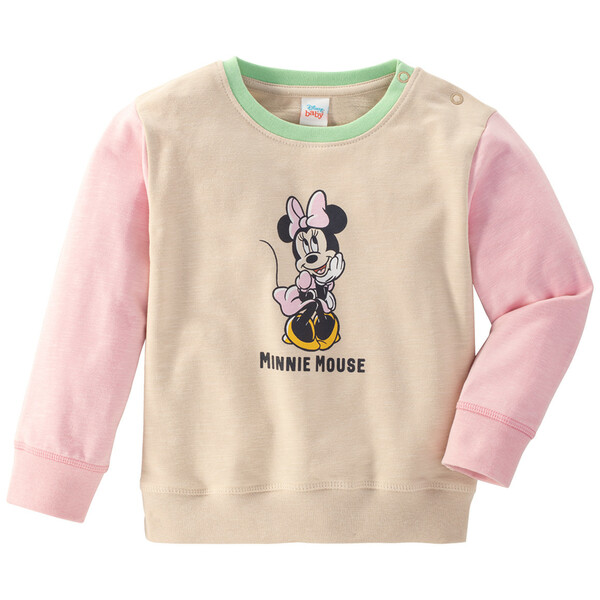 Bild 1 von Minnie Maus Sweatshirt mit Farbteiler BEIGE / ROSA