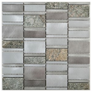 Mosaik Glas & Aluminium Grey 29,6 cm x 30 cm