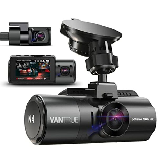 Bild 1 von VANTRUE N4 3 Lens 4K Dashcam Auto 2.5K+ 2.5K+ 1080P vorne hinten innen, 4K+1080P HDR/ 30FPS Kamera, 3 Channel Bewegungsüberwachung Dash Cam Infrarot Nachtsicht, 2.45” Hitzebeständig, Max 512GB