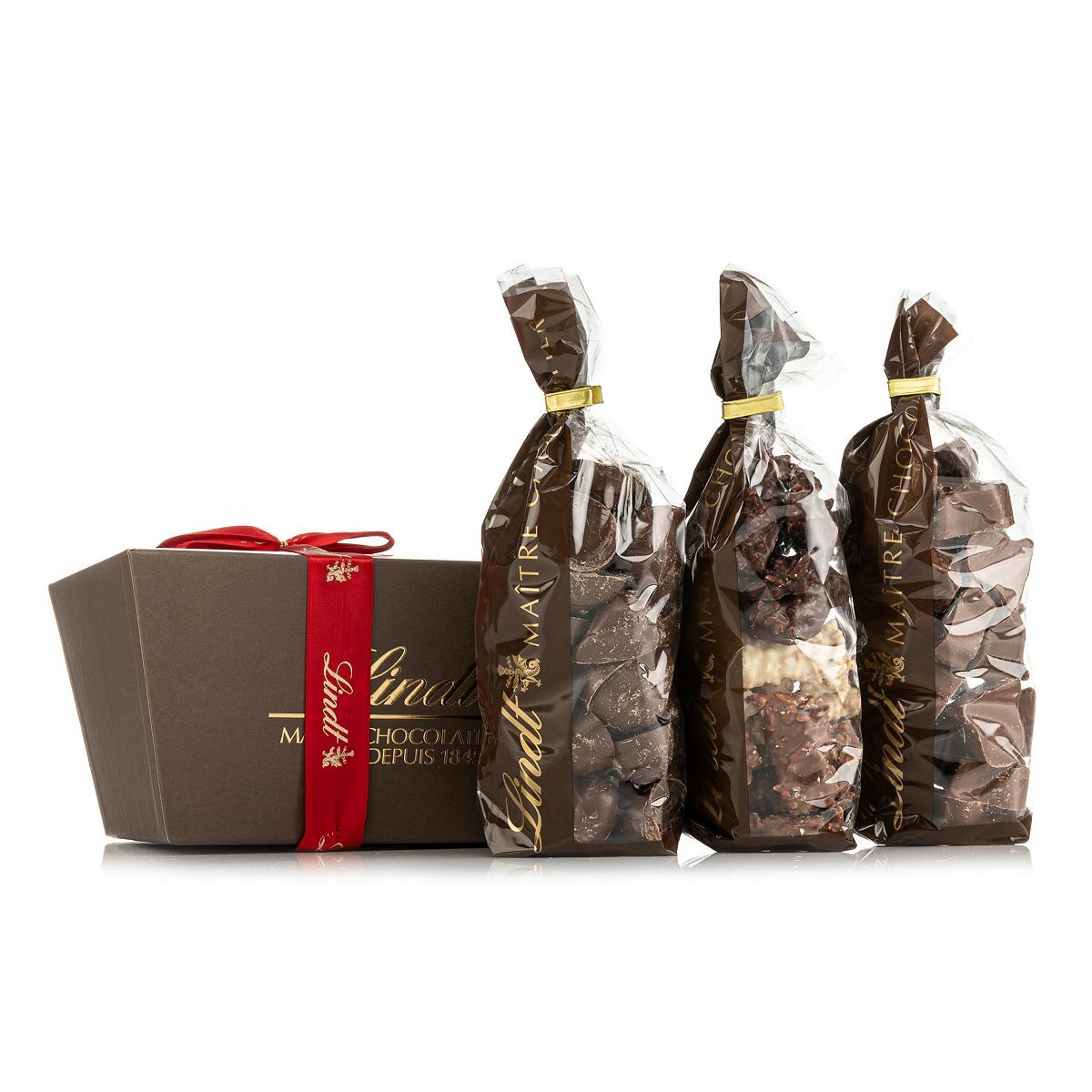 Bild 1 von LINDT Pralinès Geschenkbox 3 Beutel mit 5 versch. Sorten Inhalt 909g