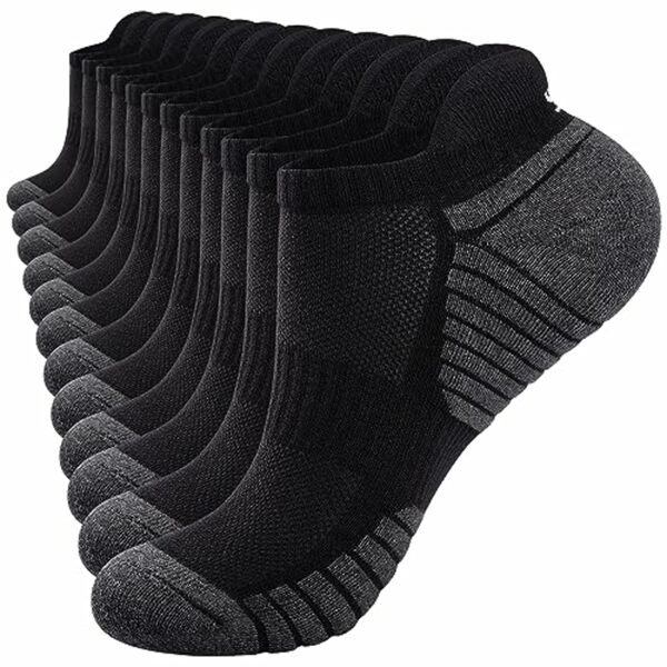 Bild 1 von TANSTC Sneaker Socken Herren Damen 6 Paar, Anti-Rutsch Baumwolle Low-Cut Sportsocken Laufsocken, Kurz Atmungsaktiv Füßlinge Arbeitssocken Tennissocken, 43-46 35-38 39-42 47-50, Schwarz Weiß Grau