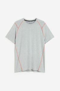 H&M DryMove™ Trainings-T-Shirt Muscle Fit Pro Hellgraumeliert, Sport – T-Shirts in Größe M. Farbe: Light grey marl