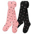 Bild 1 von 2 Mädchen Frottee-Strumpfhosen mit Herzen ROSA / SCHWARZ
