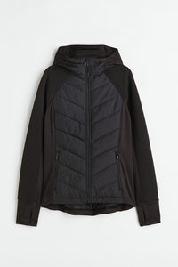 H&M Wattierte Jacke mit Kapuze Schwarz, Sportjacken in Größe M. Farbe: Black