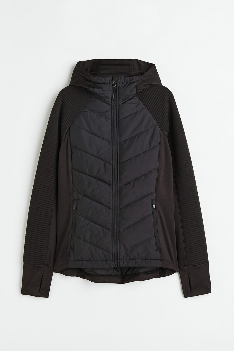 Bild 1 von H&M Wattierte Jacke mit Kapuze Schwarz, Sportjacken in Größe M. Farbe: Black