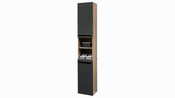 Bild 1 von Bad Hochschrank schwarz - Viking Oak 190 cm - VISTA