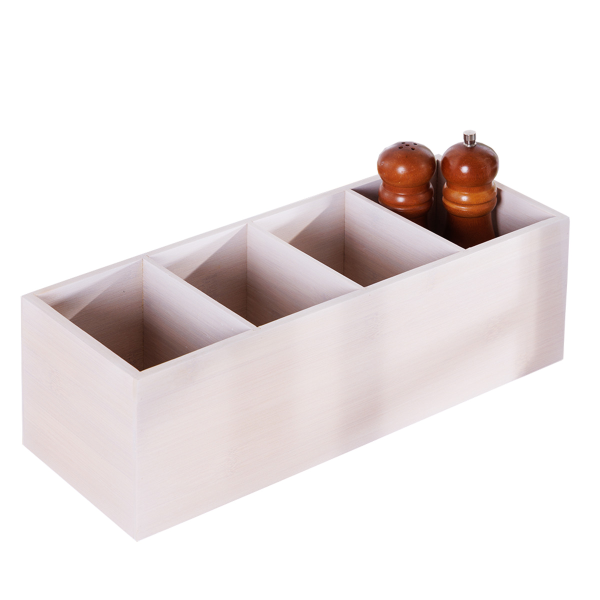 Bild 1 von Casa Royale Bambus-Aufbewahrungen "Weiß-lasiert"