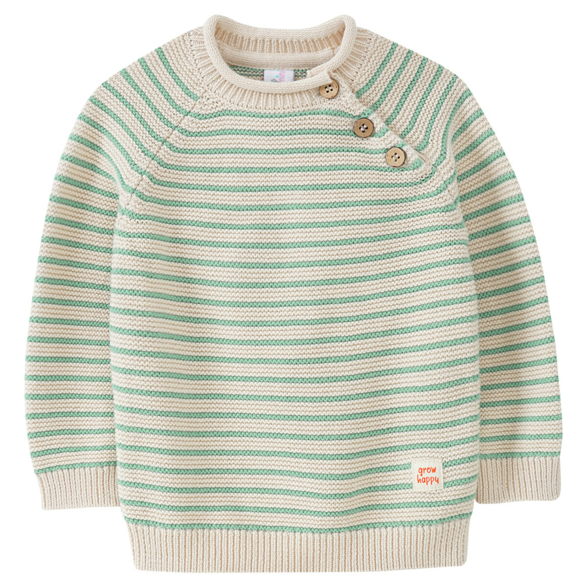 Bild 1 von Baby Strickpullover mit Streifen BEIGE / TÜRKIS