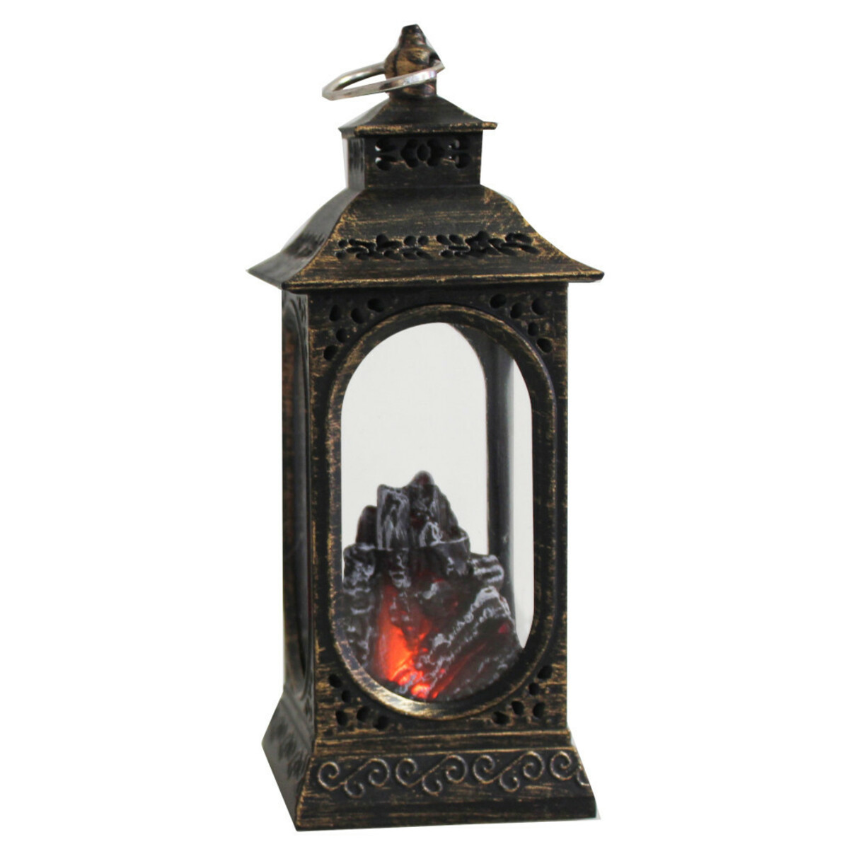 Bild 1 von LED Mini-Laterne aus Kunststoff in bronze mit Flammeneffekt