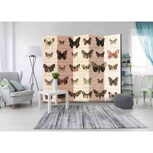 Paravent Trennwand mit Schmetterlingen 225 cm breit