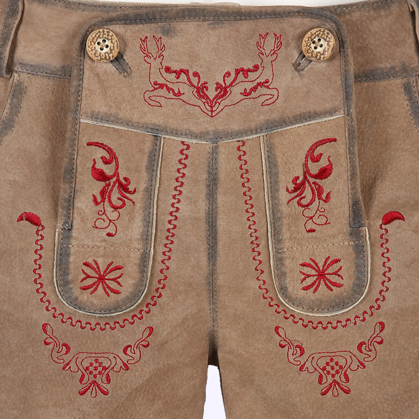 Bild 3 von Damen Echtleder-Bermuda in lässiger Vintage-Optik
                 
                                                        Braun