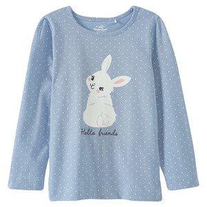 Mädchen Langarmshirt mit Hasen-Print HELLBLAU