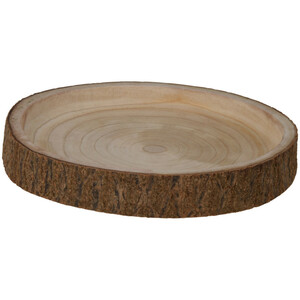 Tablett rund Ø 30 cm aus Holz mit Baumrinde
