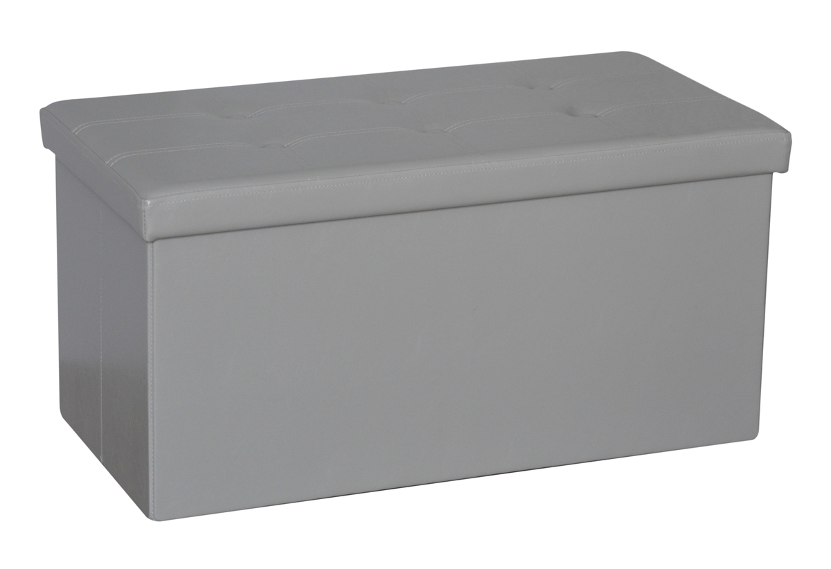 Bild 1 von Trendstabil Sitztruhe faltbar & gepolstert, bis 110 kg belastbar, Bezug aus Kunstleder, grau